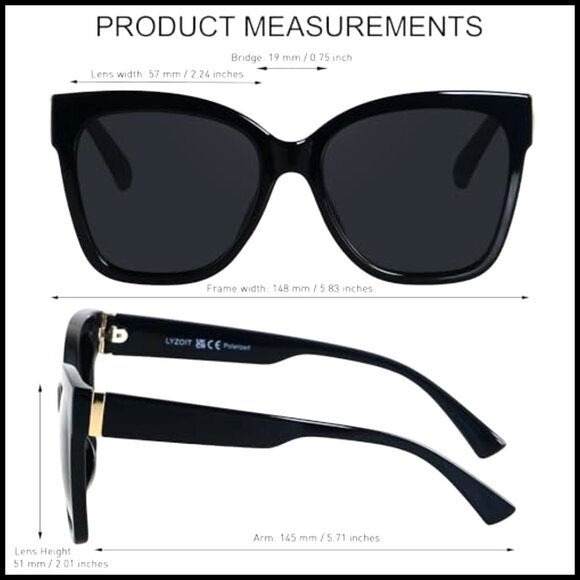 Trendy Oversized Cat Eye Polarized Sunglasses with TAC Lens main image 4